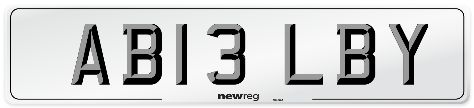 AB13 LBY Number Plate from New Reg